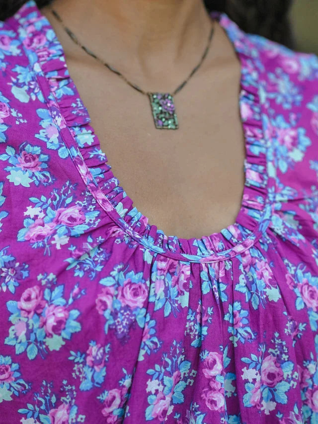 April Cornell Elizabeth's Garden Blouse - Purple Orchid