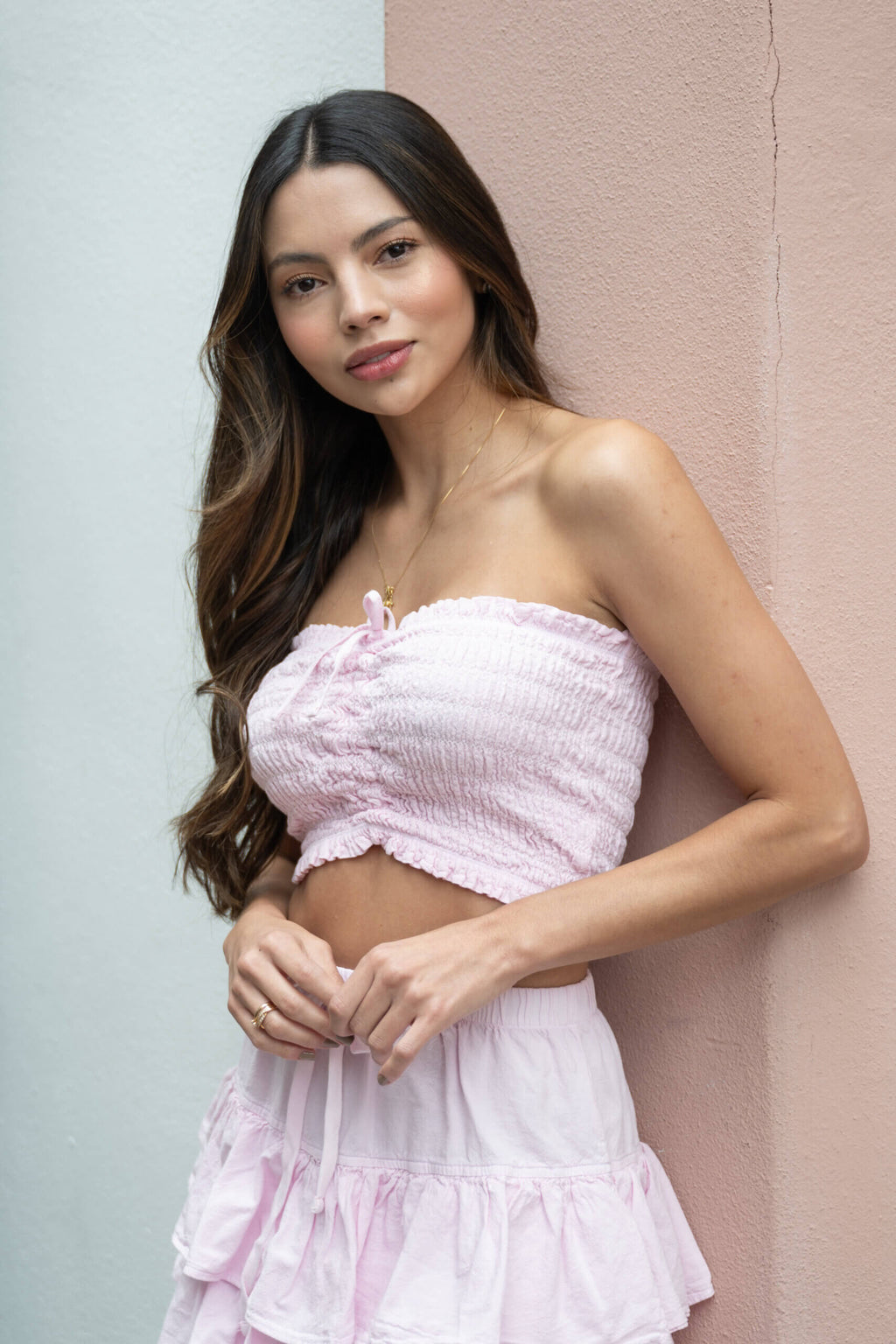 Cotton Natural Women's Silk Blush Pink Top