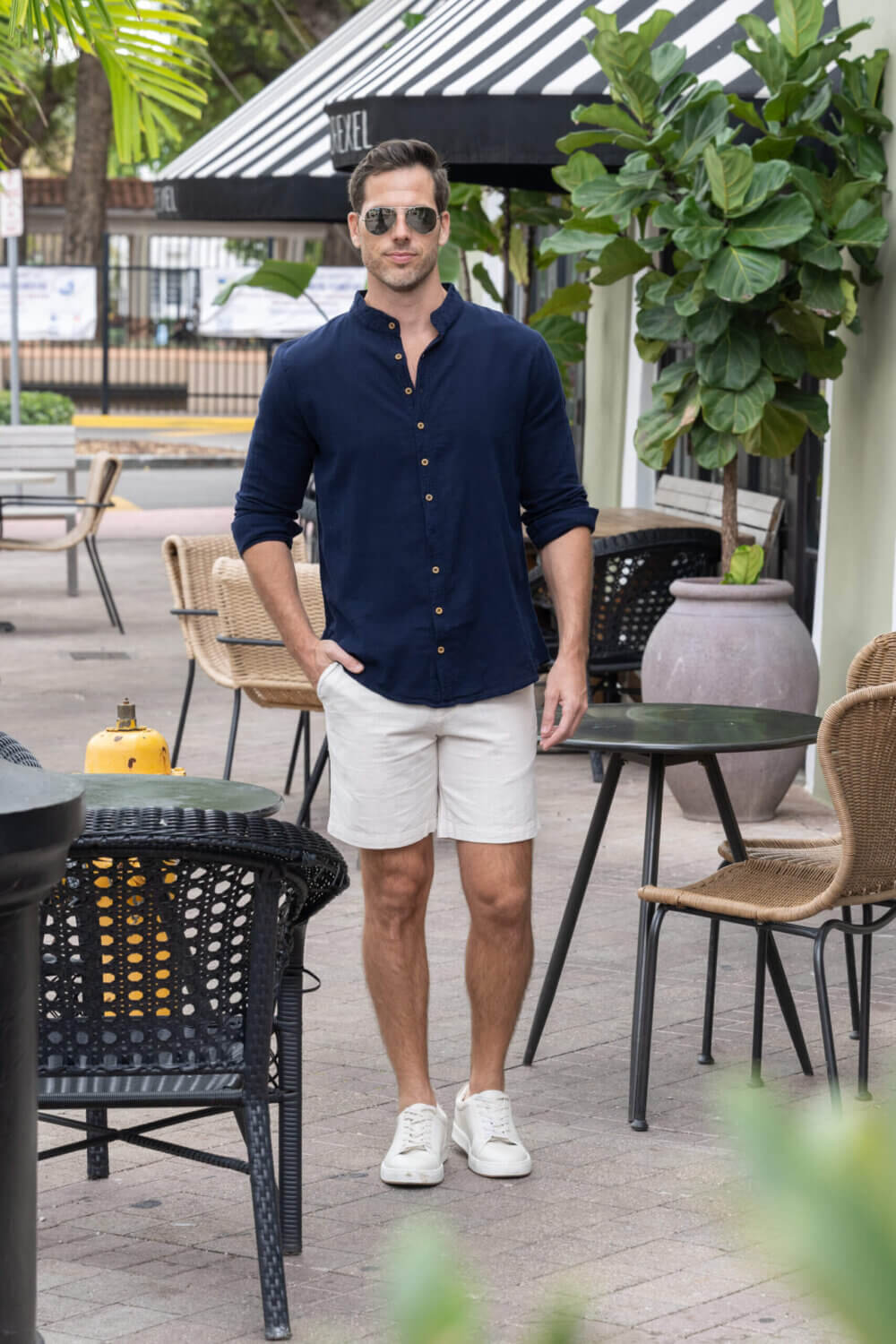 Cotton Natural Men's Luigi Dark Blue Shirt
