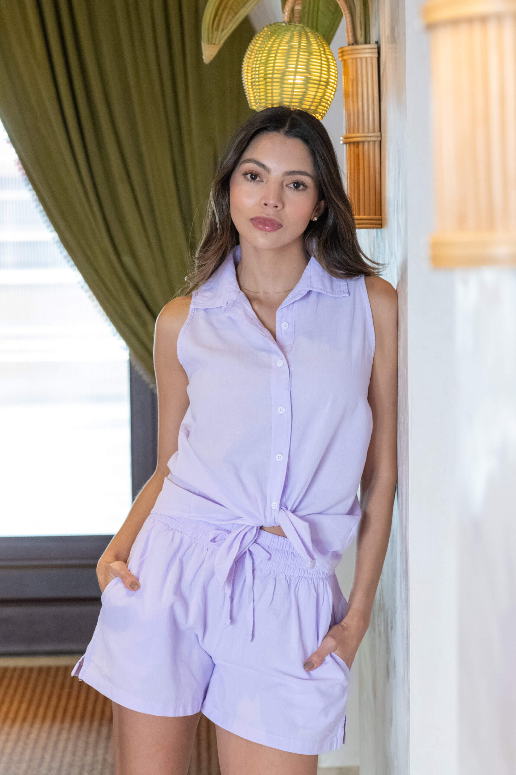 Cotton Natural Women's Lotus Lilac Shorts