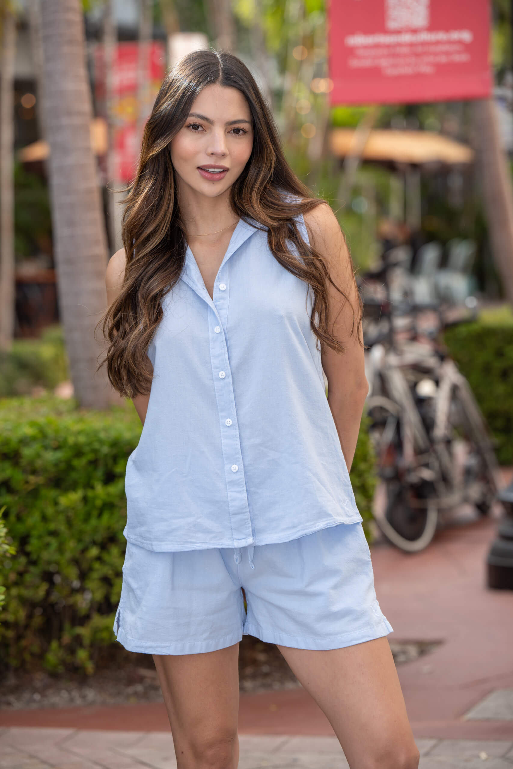 Cotton Natural Women's Astra Sky Blue Top