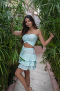 Cotton Natural Women's Silk Baby Turquoise Top