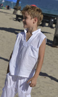 Cotton Natural Boy’s Mykonos Sleeveless Shirt
