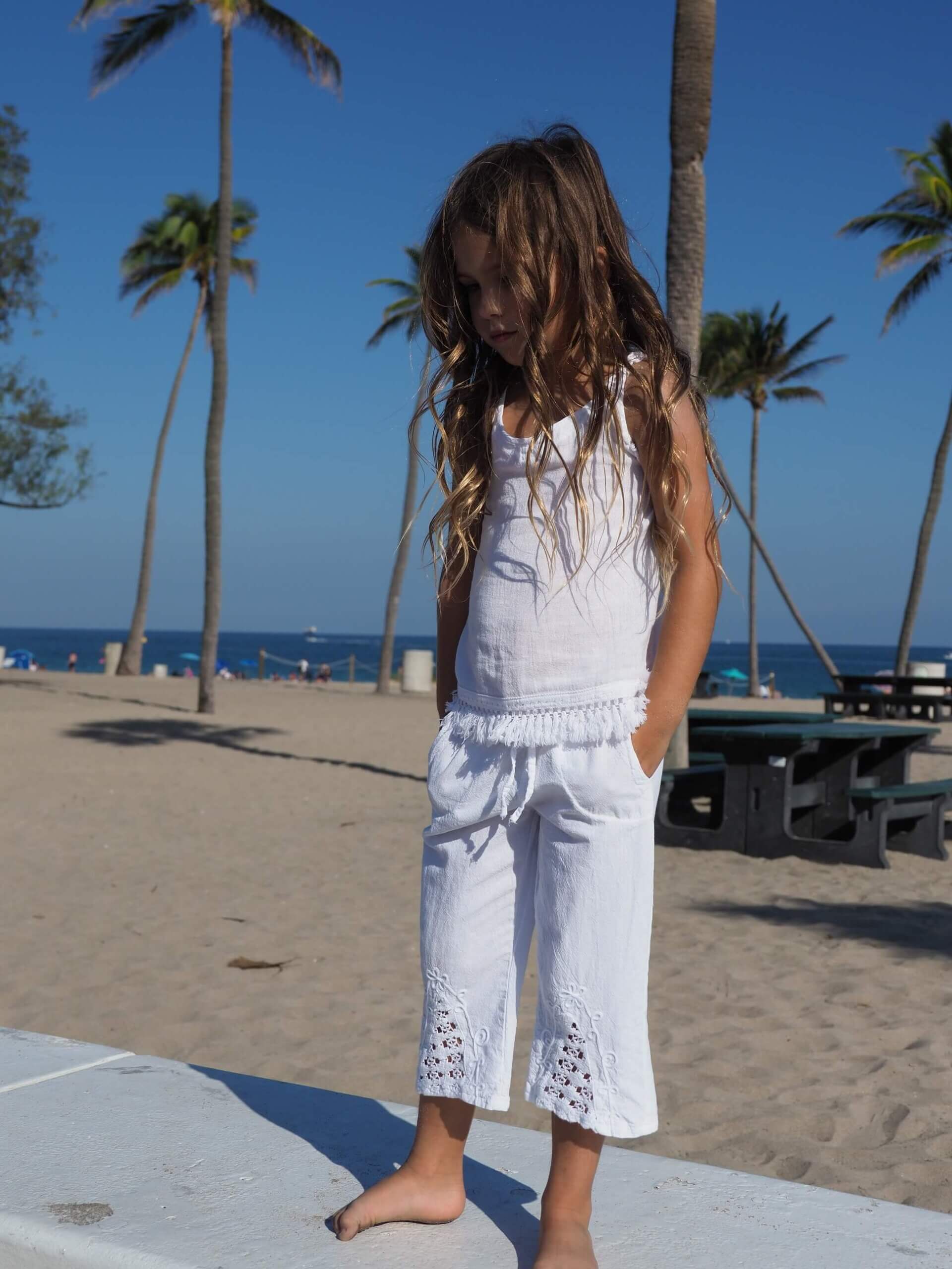 Cotton Natural Girl’s Summer Pants