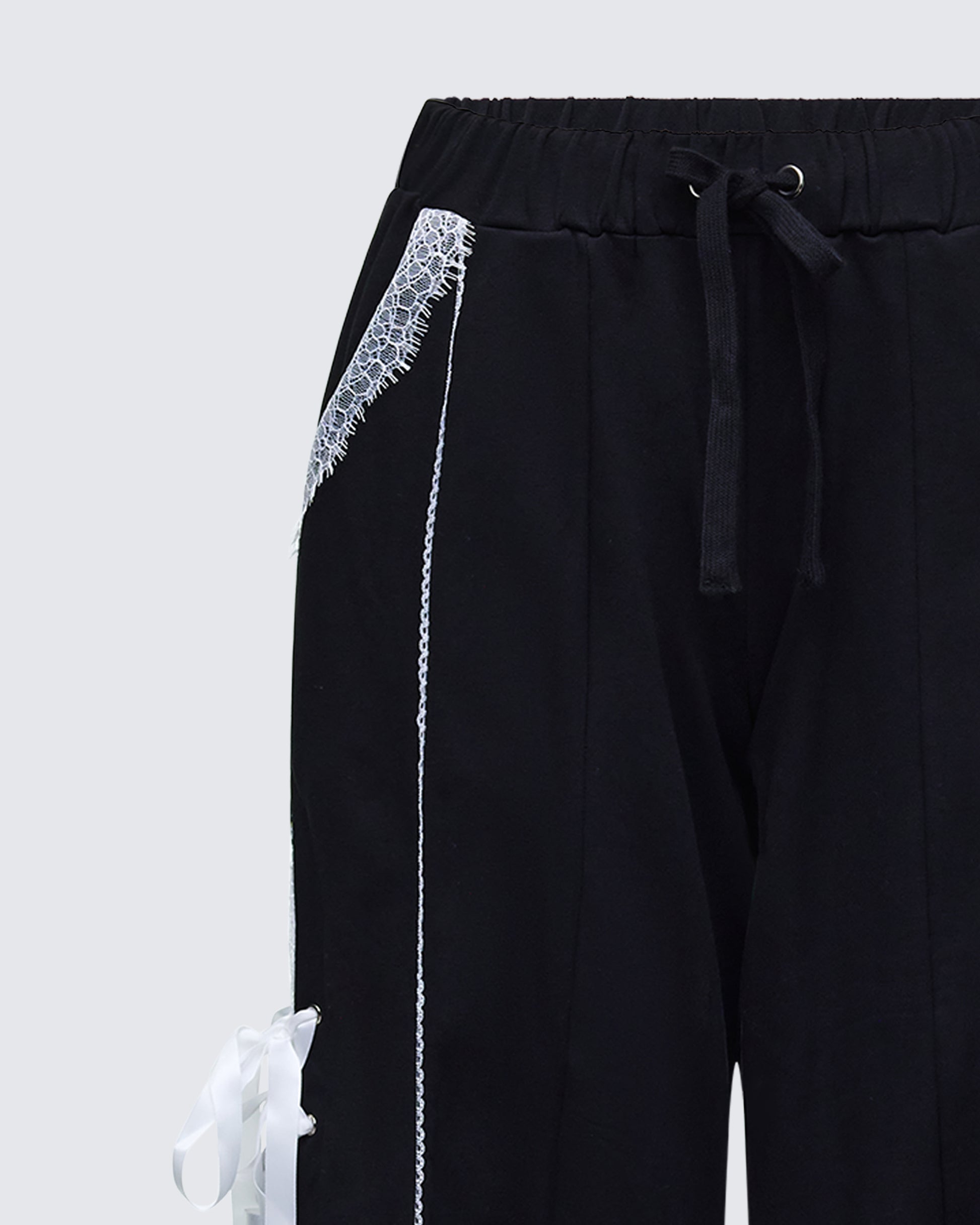 Finesse Corbyn Black Lace Window Sweatpants