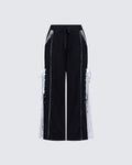 Finesse Corbyn Black Lace Window Sweatpants