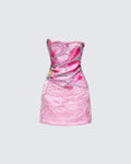 Finesse Crystal Pink Embellished Petal Dress