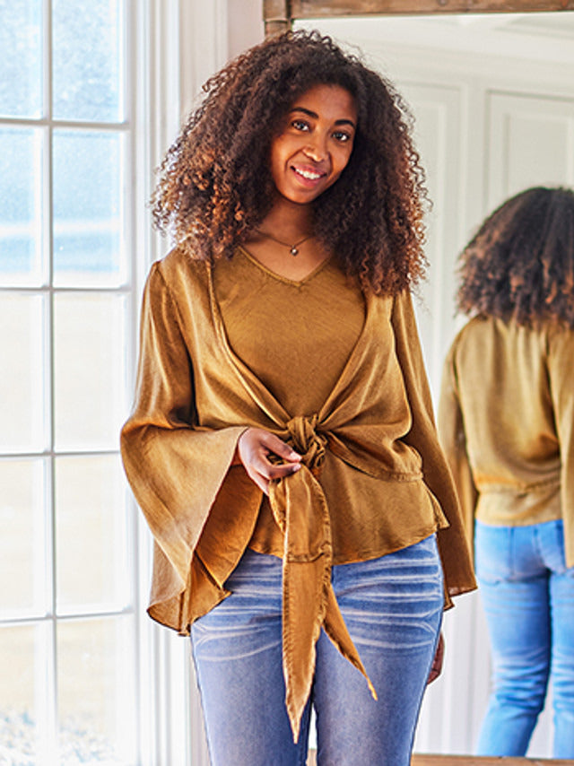 April Cornell Symphony Satin Cover Up - Gold