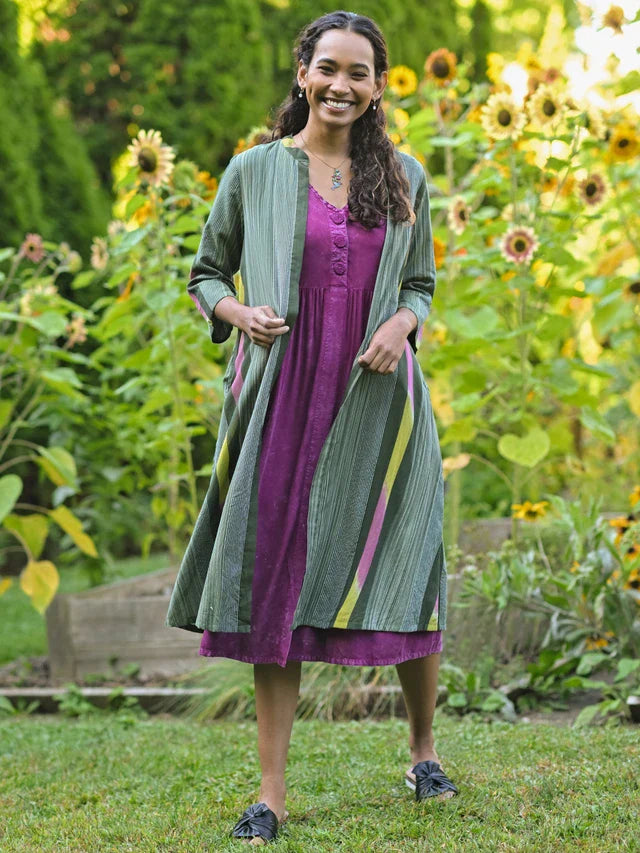 April Cornell Rainforest Stripe Duster - Green