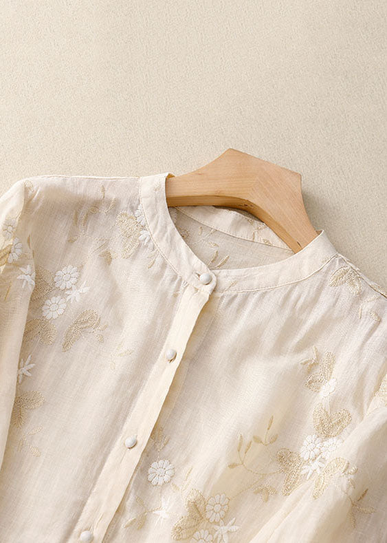 Nabalu Celestine | Women’s Embroidered Button Front Relaxed Blouse