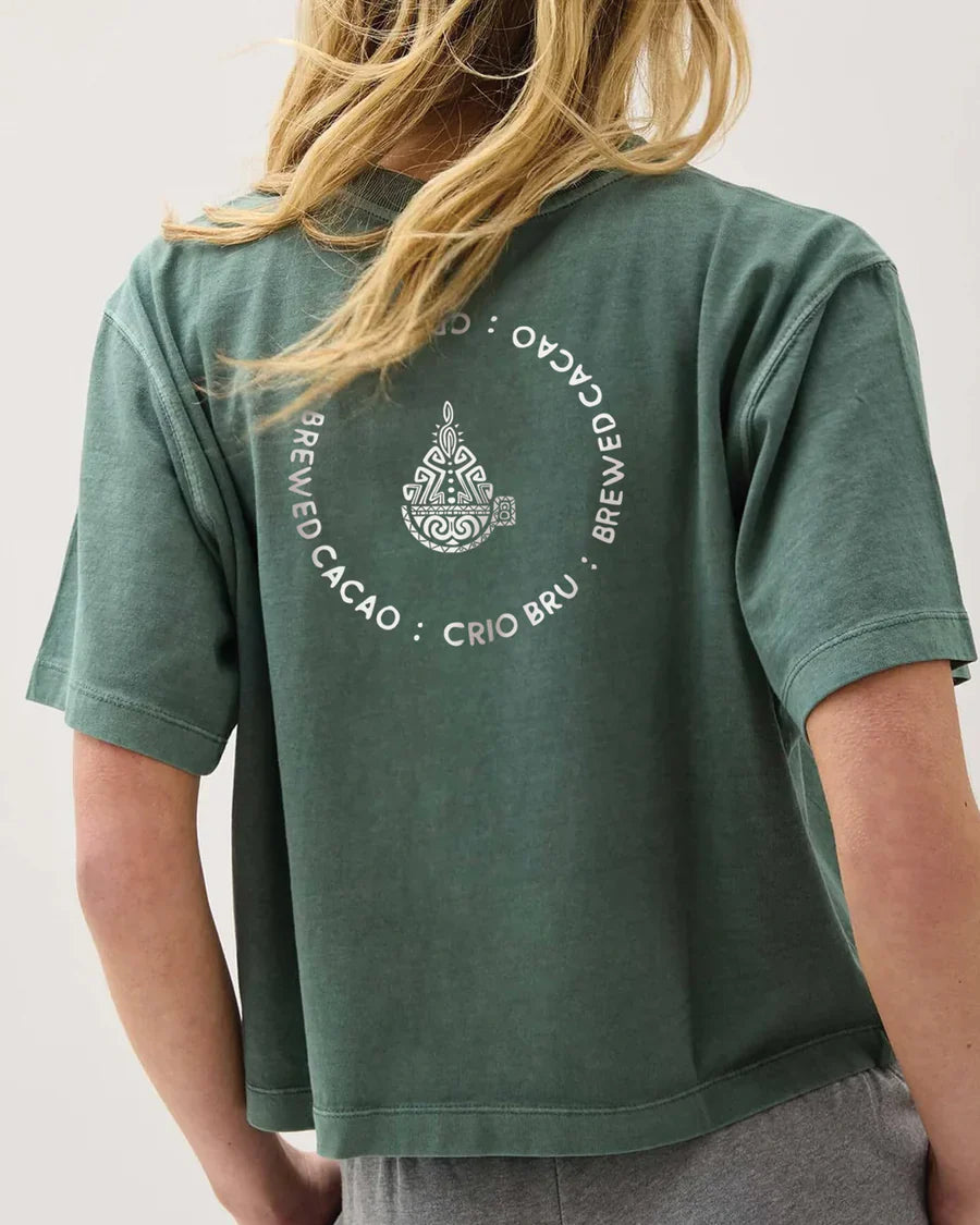 Crio Bru Branded Women’s Relaxed Crop Tee - Sage