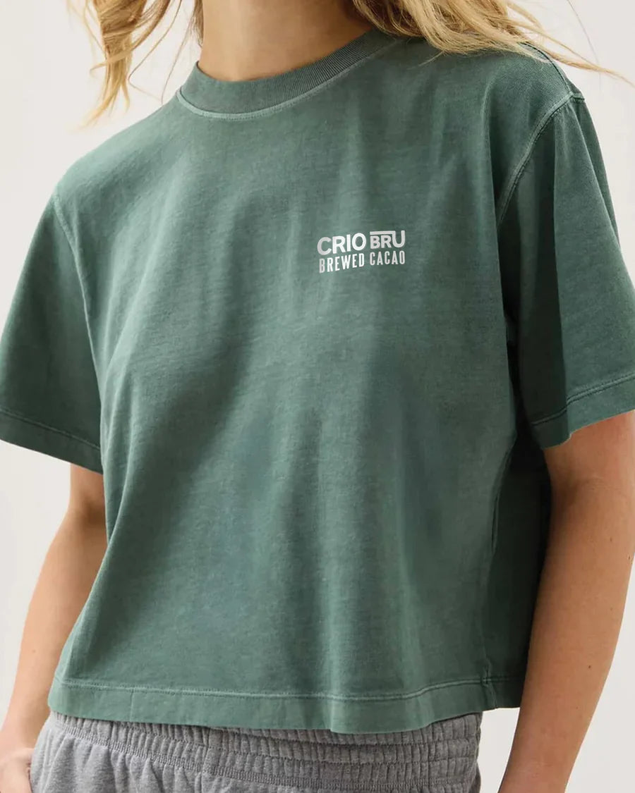 Crio Bru Branded Women’s Relaxed Crop Tee - Sage