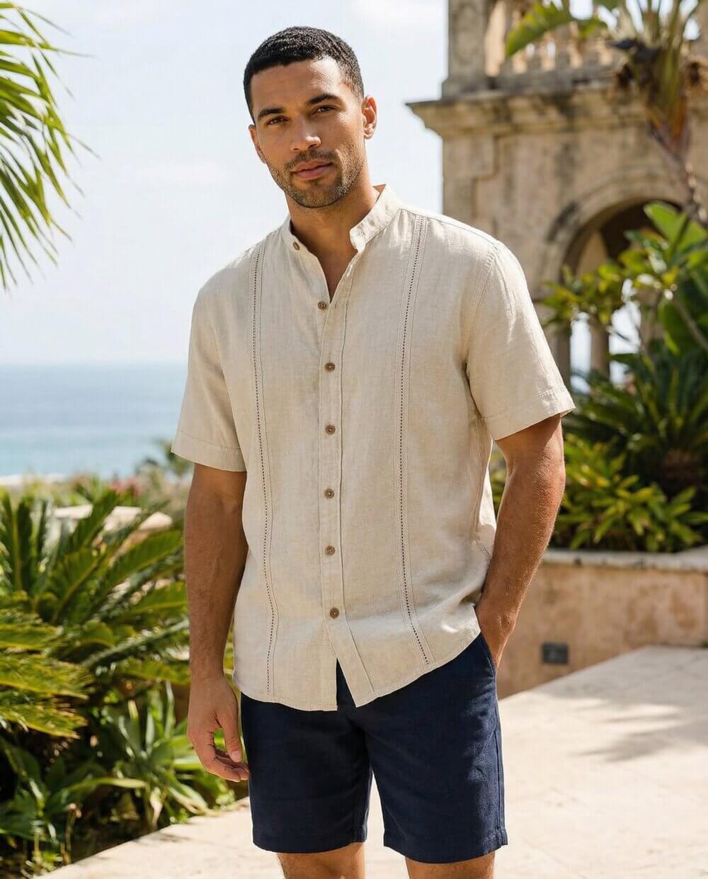 Cotton Natural Men's Cuba Beige Shirt