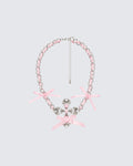 Finesse Dareena Silver Ribboned Cross Necklace