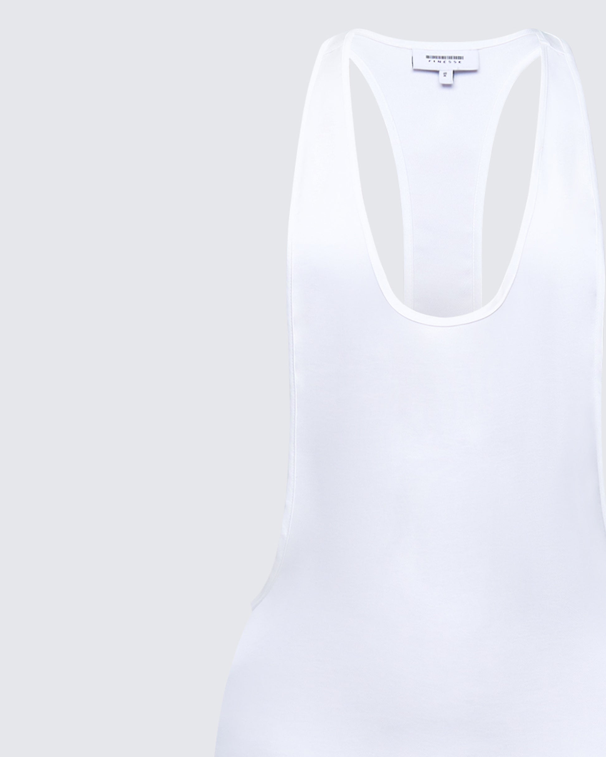 Finesse Dessa White Satin Racer Detail Maxi Dress