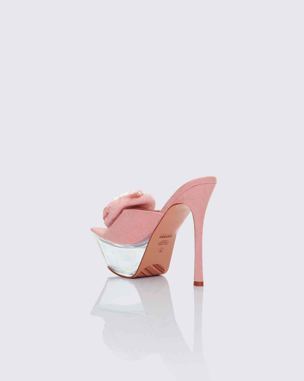 Finesse Disha Pink Corsage Pointed Platform Mules
