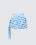 Finesse Dora Blue Petal Tier Mini Skirt