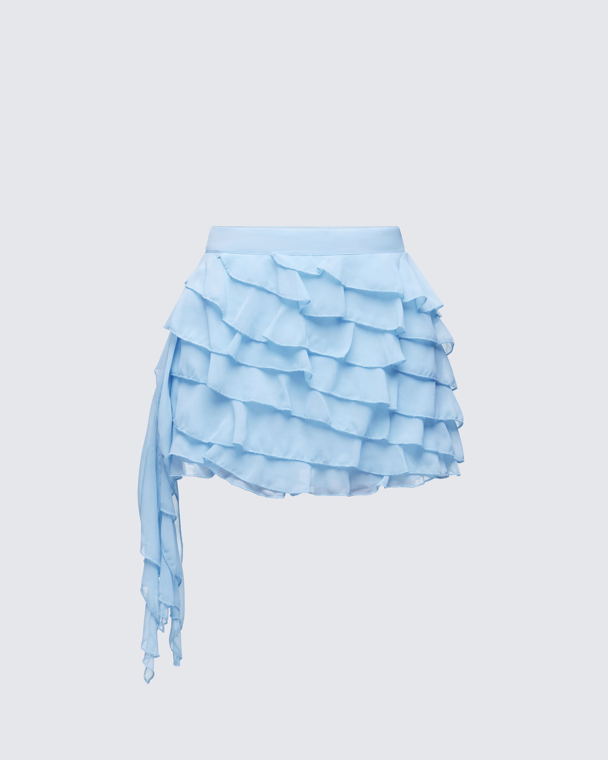 Finesse Dora Blue Petal Tier Mini Skirt