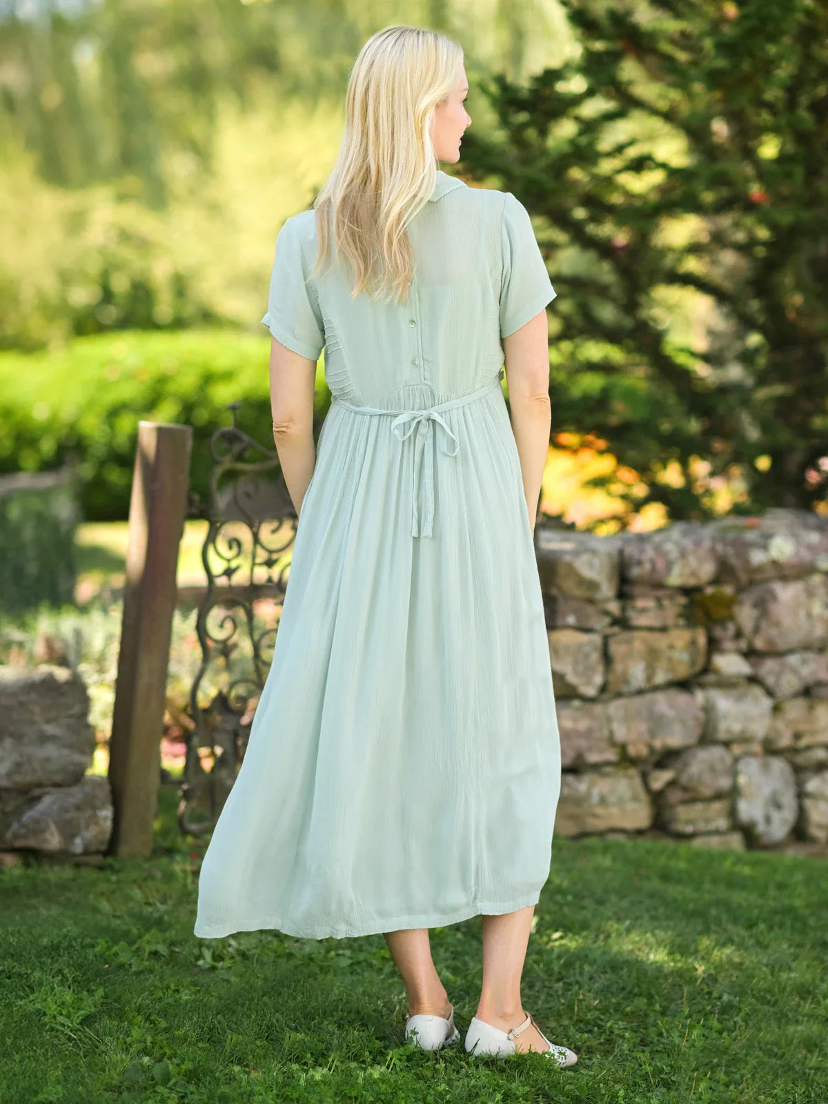 April Cornell Folklore Dress - Soft Aqua