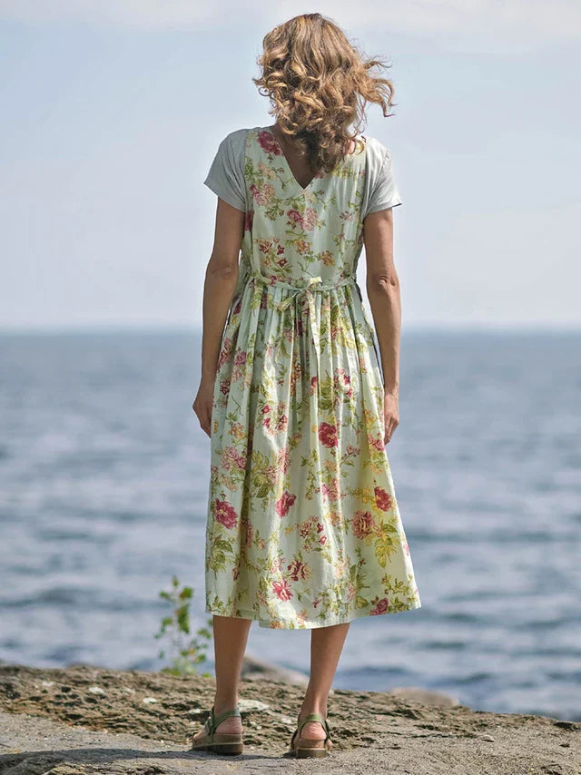 April Cornell Milene Pinafore Dress - Sage