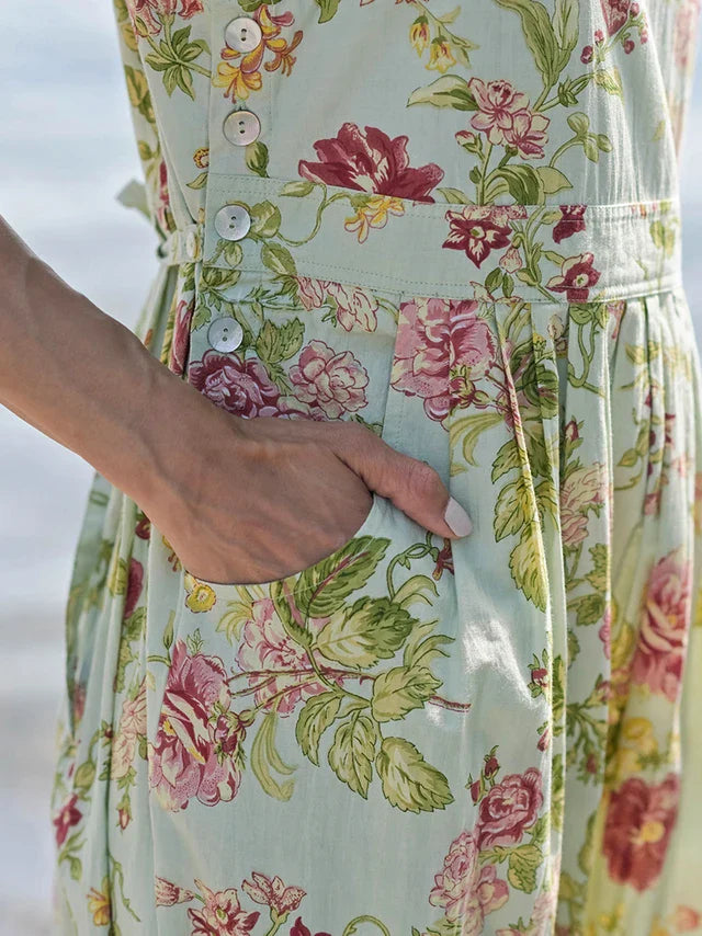 April Cornell Milene Pinafore Dress - Sage