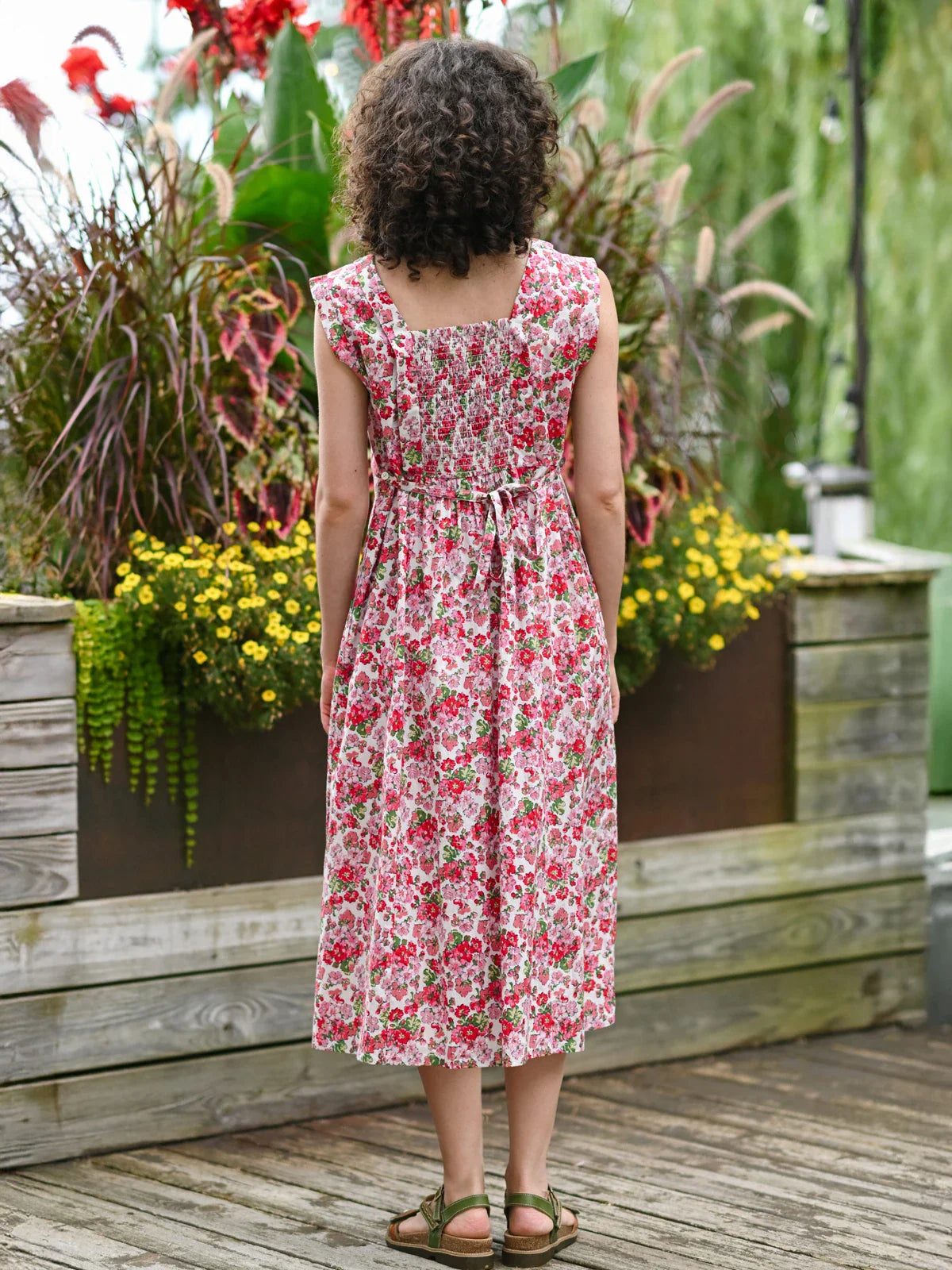 April Cornell Charleston Tea Dress - White Pink