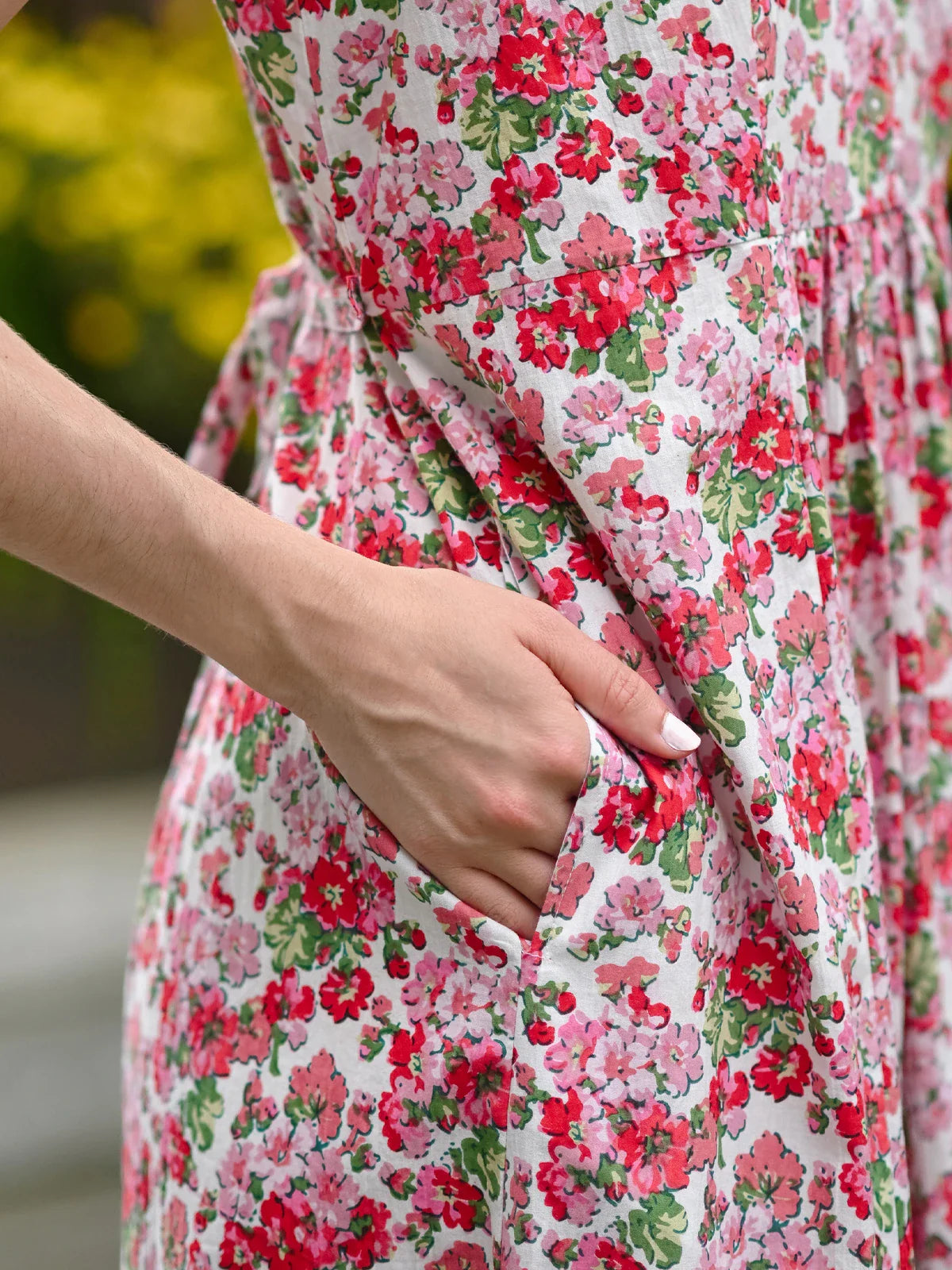 April Cornell Charleston Tea Dress - White Pink