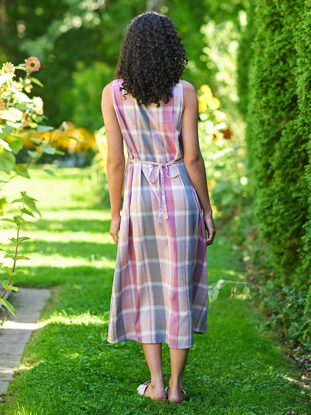 April Cornell Quiet Morning Plaid Dress - Amethyst