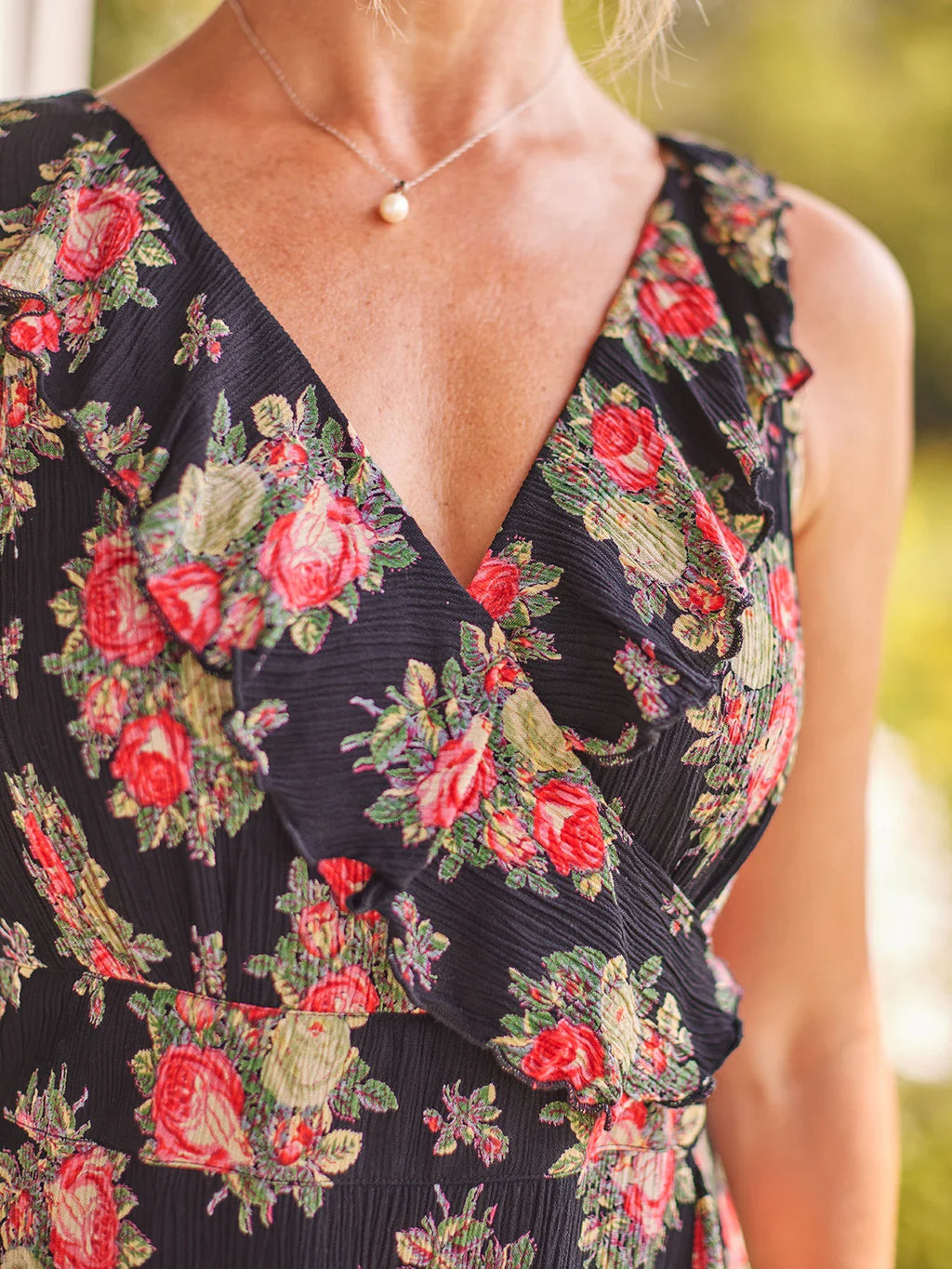 April Cornell Spanish Rose Faux Wrap Dress