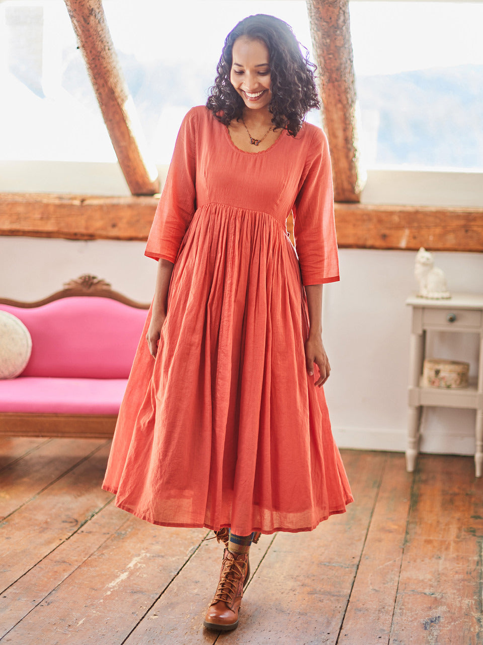 April Cornell Bronte Dress - Pumpkin