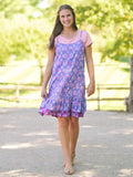 April Cornell Lizzy's Bouquet Short Dress - Dark Periwinkle