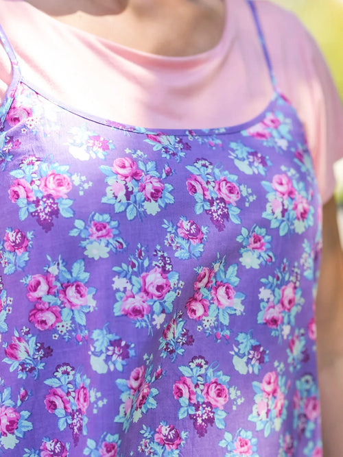 April Cornell Lizzy's Bouquet Short Dress - Dark Periwinkle