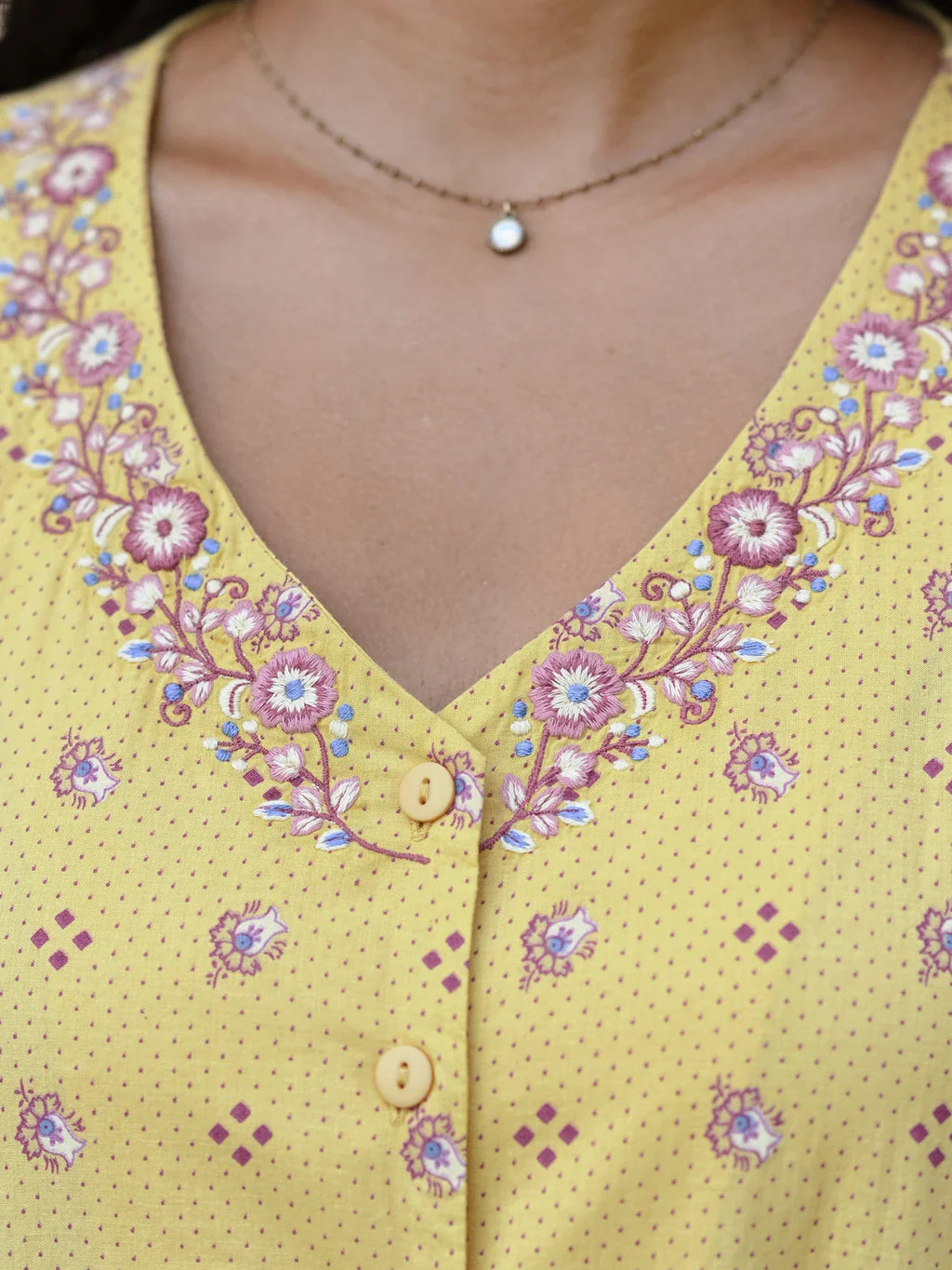 April Cornell Calais Fleur Sundress - Soft Gold