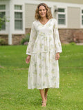 April Cornell Seaglass Floral Dress - Ivory Sage