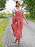 April Cornell Haberdashery Pinafore Dress - Coral