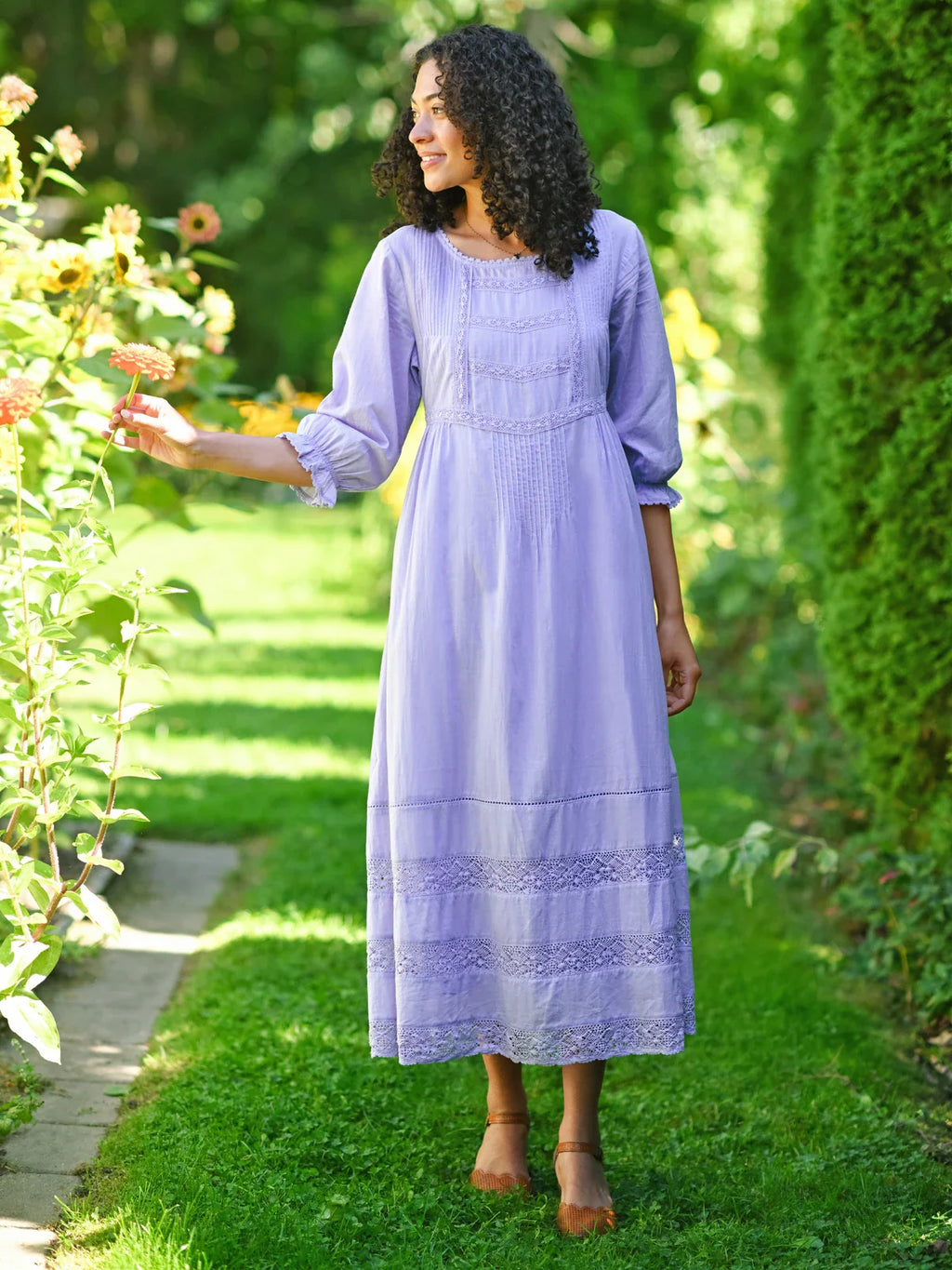 April Cornell Victoriana Dress - Periwinkle