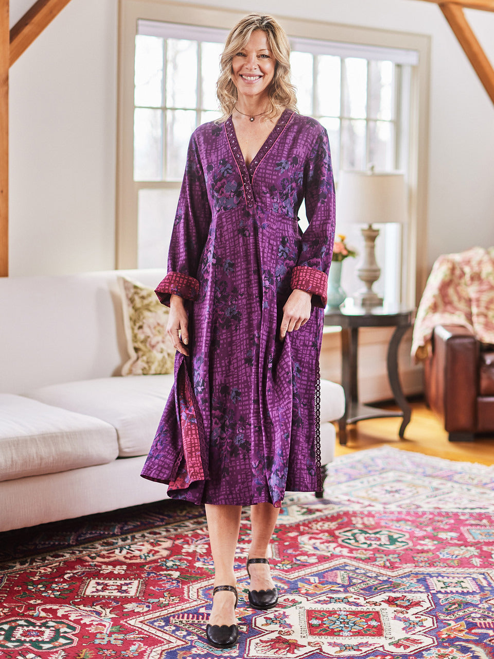 April Cornell Lisbon Rose Dress - Purple
