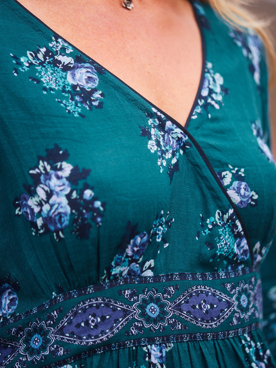 April Cornell Estella Hostess Dress - Dark Teal