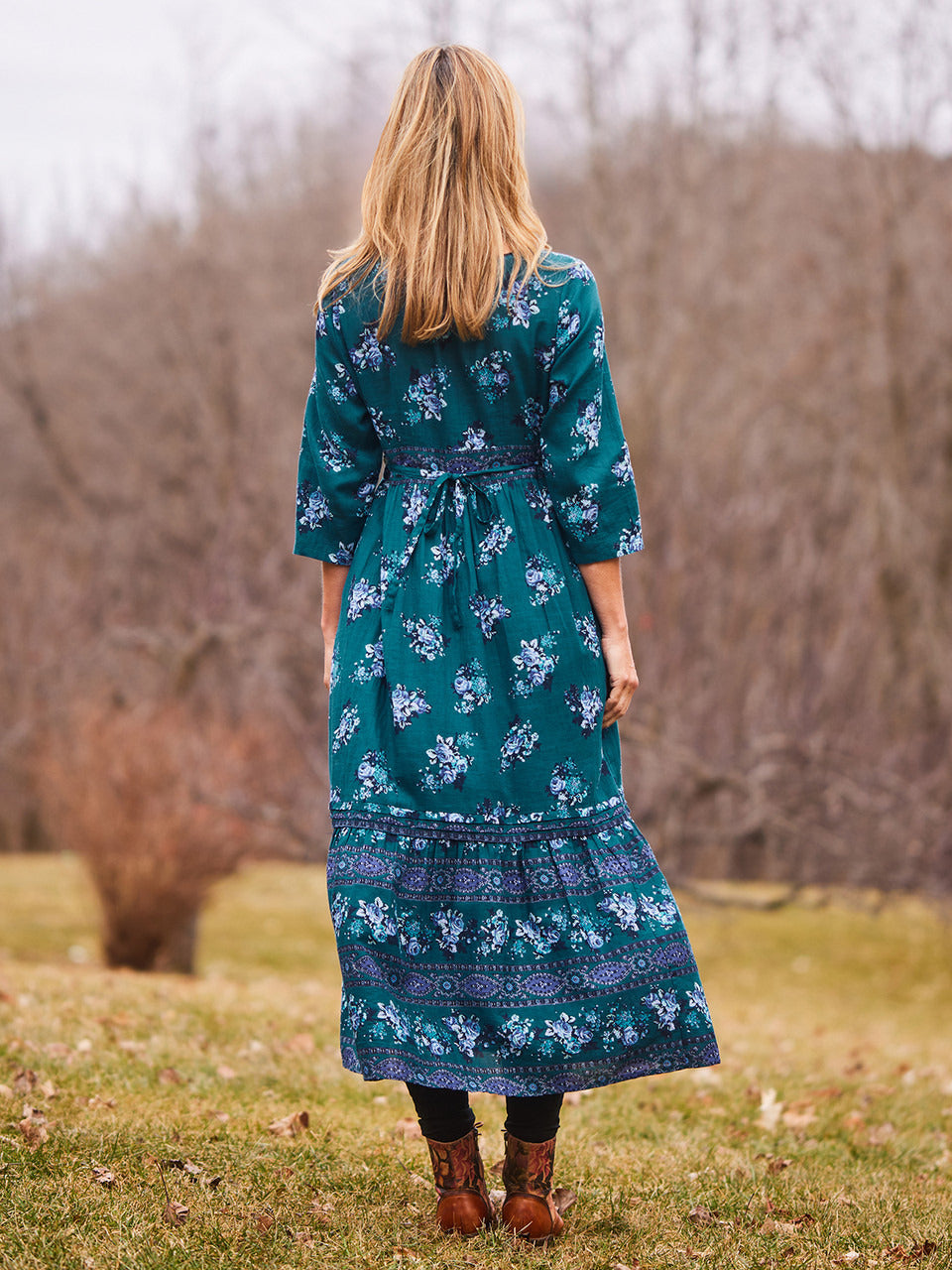 April Cornell Estella Hostess Dress - Dark Teal