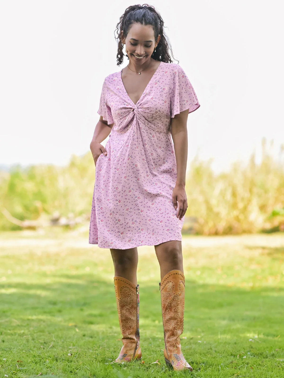April Cornell Ambrosia Short Dress - Lavender