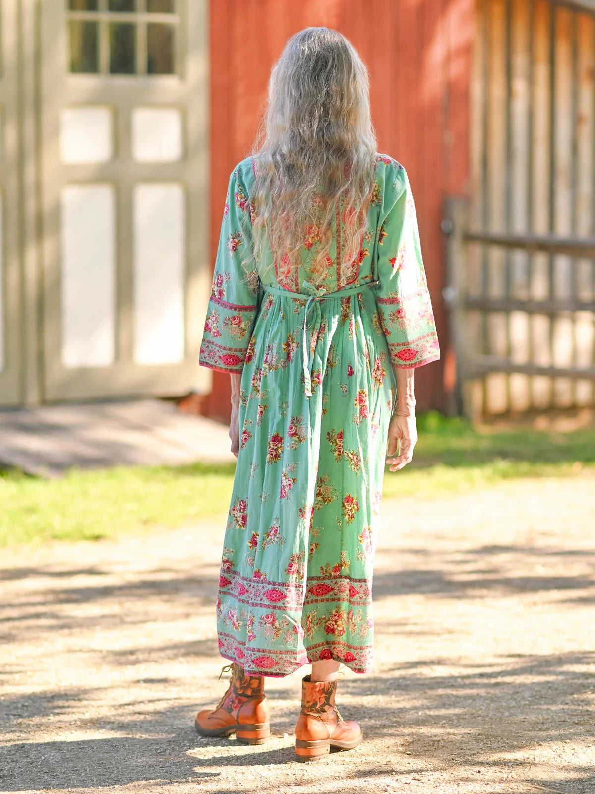 April Cornell Tallulah Peasant Dress - Aqua