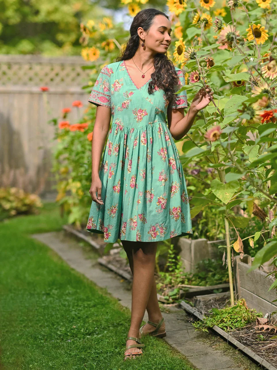 April Cornell Tallulah Short Dress - Aqua