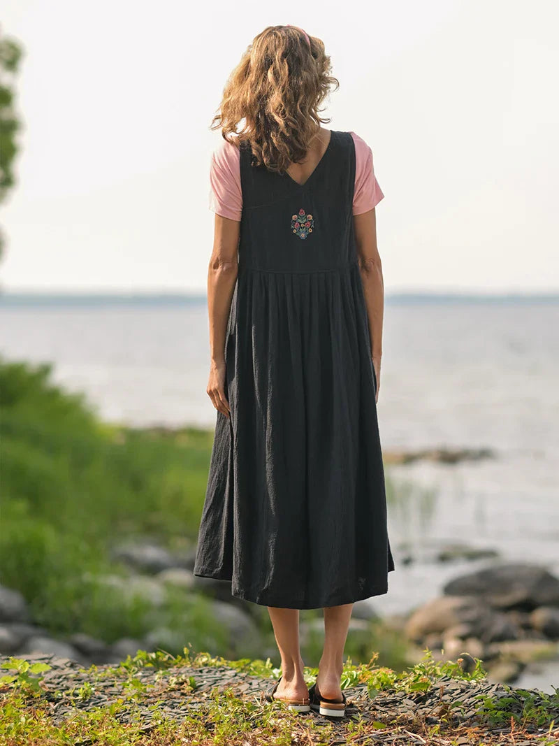 April Cornell Peaceful Pinafore Dress - Black