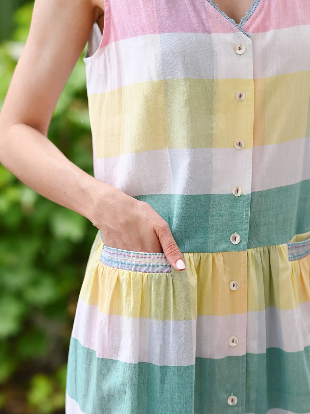 April Cornell Spring Check Dress - Multi