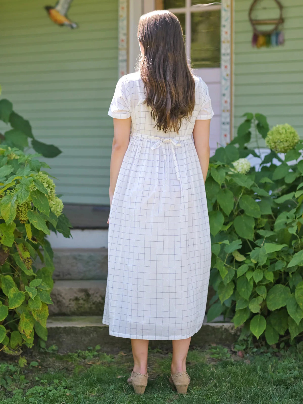 April Cornell Charlotte Check Porch Dress - Plum Check