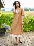 April Cornell Luncheon Dress - Cafe Au Lait