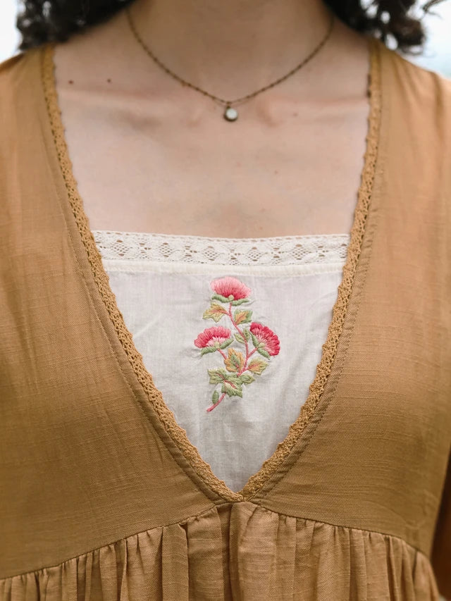 April Cornell Luncheon Dress - Cafe Au Lait