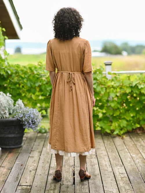 April Cornell Luncheon Dress - Cafe Au Lait