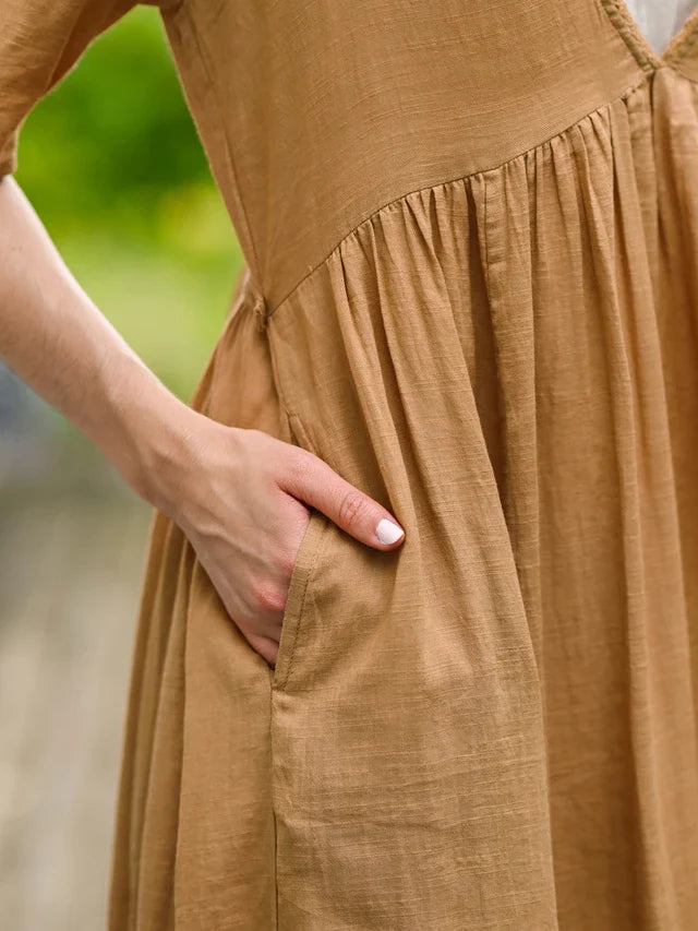 April Cornell Luncheon Dress - Cafe Au Lait