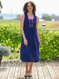 April Cornell Beatrix Pinafore Dress - Blue
